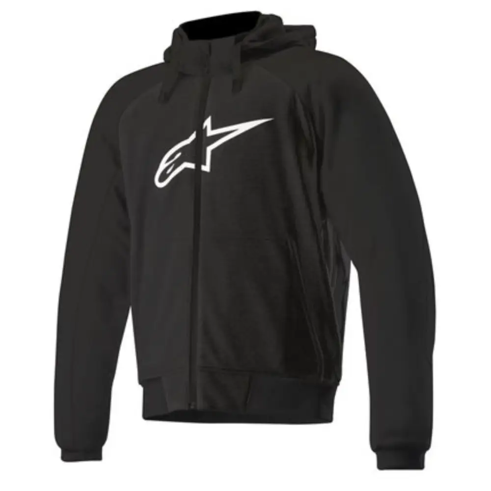 Alpinestars chrome sport hoodie black with white logo – Leks Motor as