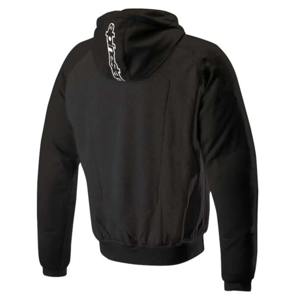 Alpinestars Chrome Sport Hoodie i svart med hvitt logo og snipphette