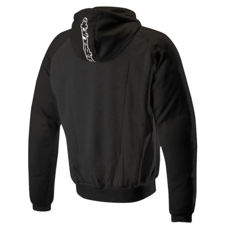 Alpinestars Chrome Sport Hoodie i svart med hvitt logo og snipphette
