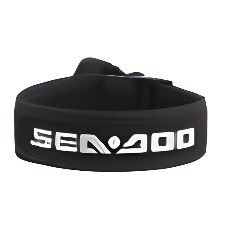 Black neoprene wrist lanyard with Sea-Doo branding for Armbånd for Dødmansnøkkel