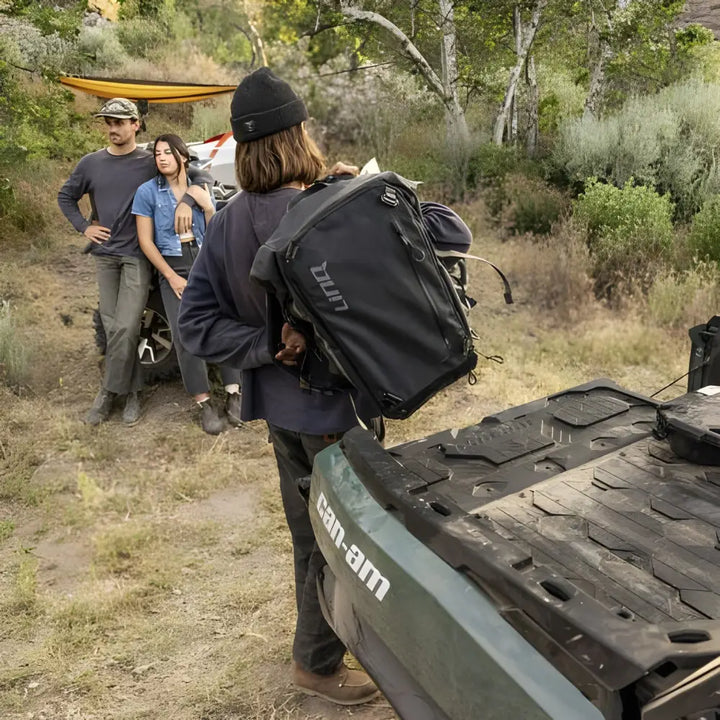 Can-Am off-road utility vehicle equipped with LINQ 40 L Urban Bag cargo bed