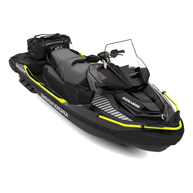 Sjø-Doo Explorer Pro (MY26) med 2023 Spark 900 ACE TriXXi jetski i svart og neon gul