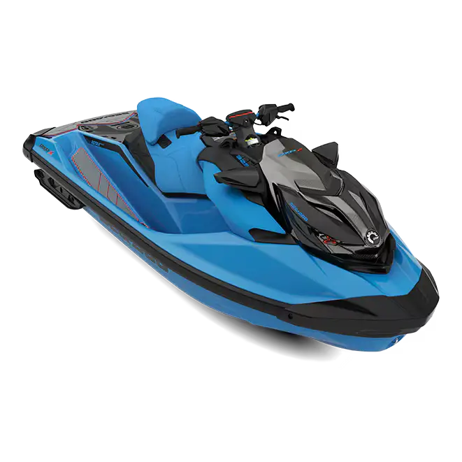 Blå og svart Sea-Doo RXP-X 325 (MY26) med slankt design