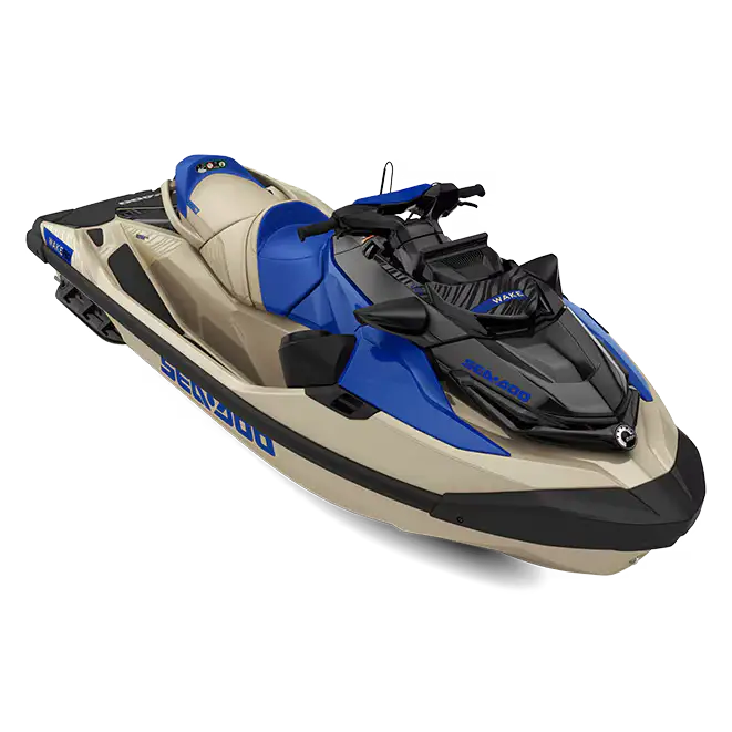 Tan og blå Sea-Doo Wake PRO (MY26) med svarte aksenter