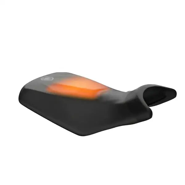 Svart og oransje lava-lamp stressball med glansfull finish for SETEVARMER