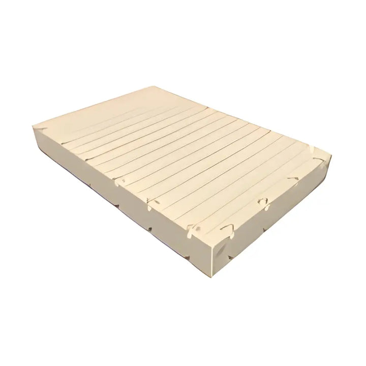 Beige wooden slat platform featuring interlocking edges in Bryggelement design