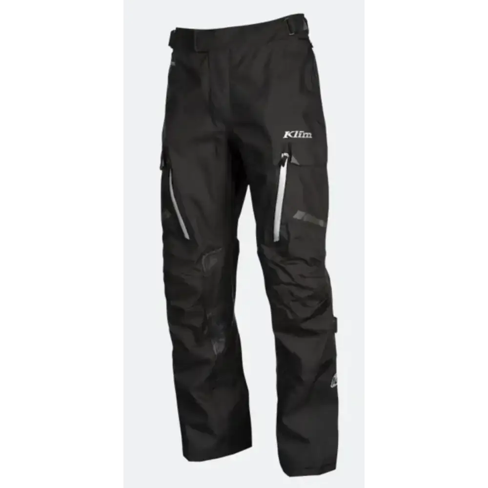 Black waterproof outdoor pants with zippered pockets and reinforced knees for adventures