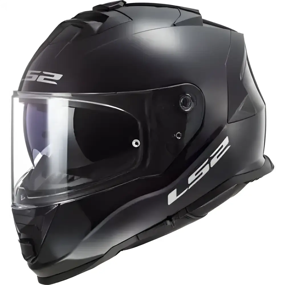 Matte black full-face motorcycle helmet with clear visor from Lindstrands Lomsen bundle