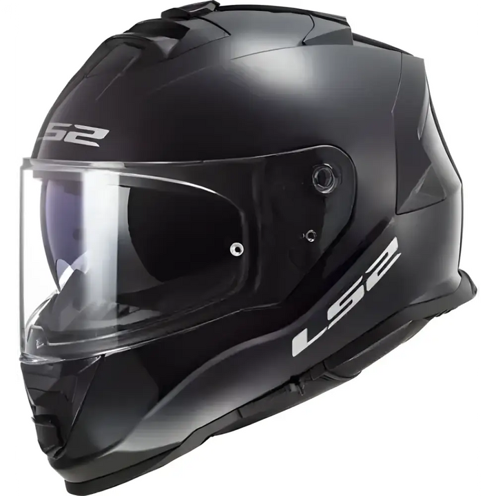 Matte black full-face motorcycle helmet with clear visor from Lindstrands Lomsen bundle