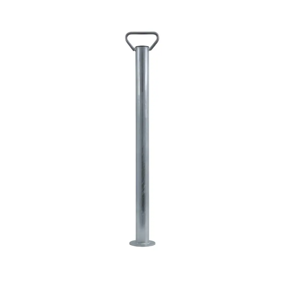 Metal bollard with curved handle for Gaupen henger støttebein festesystem