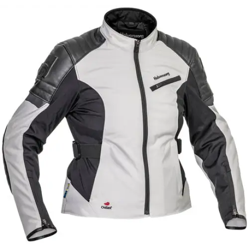 Motorcycle jacket in gray, black, and white for kvinnelige motorsyklister, Halvarssons Solberg Dame