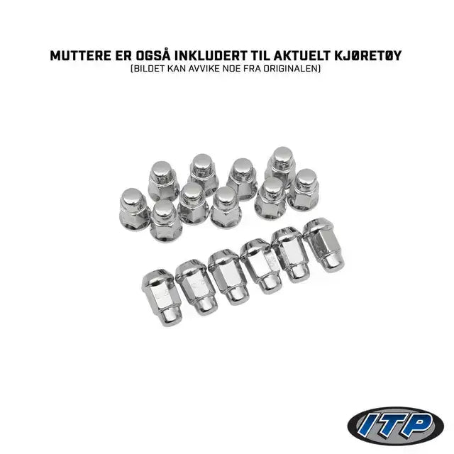 Sett Hjulpakke 1 Can-Am 6x6 med kromde sekskantede hjulmutter i rader