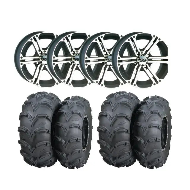 Hjulpakke 3 Can-Am 4x4 28’’ 12’’ med gripende svarte eikerhjul