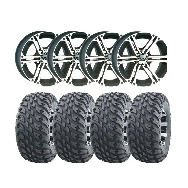 Svarte og krom 17-tommers SS-felger med aggressive terrengdekk Wanda VS3020 Storm