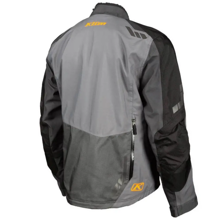 Motorcycle jacket in gray and black with yellow accents, Klim Carlsbad MC-jakke