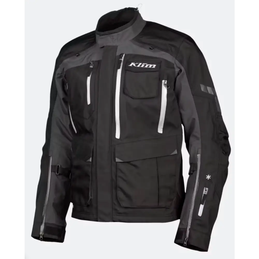 Svart og grå Klim Carlsbad MC-jakke med reflekterende detaljer