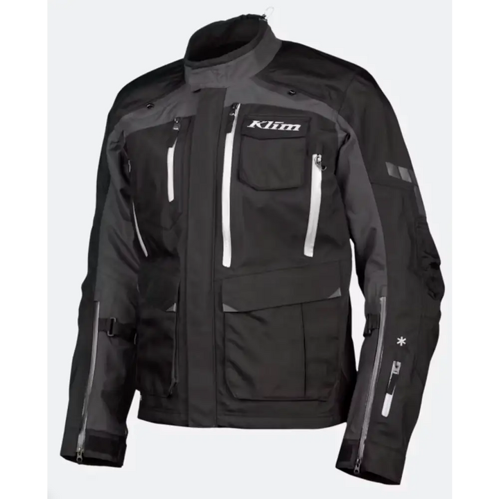 Svart og grå Klim Carlsbad MC-jakke med reflekterende detaljer