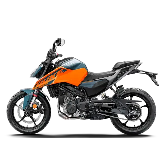 KTM 790 Duke 2023 motorsykkel i 125 Duke 2025-produktvisning