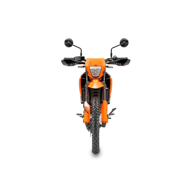 KTM 125 Enduro R 2025 oransje med svarte accenter og dekk