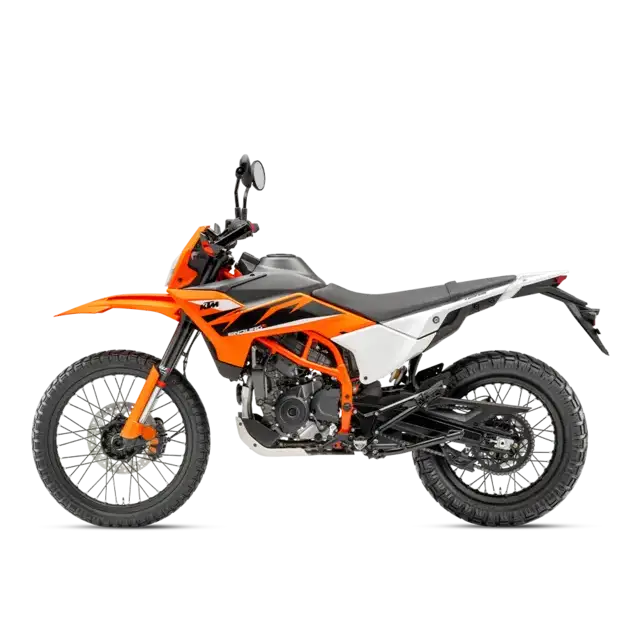 KTM 125 Enduro R 2025 oransje med svart detaljer