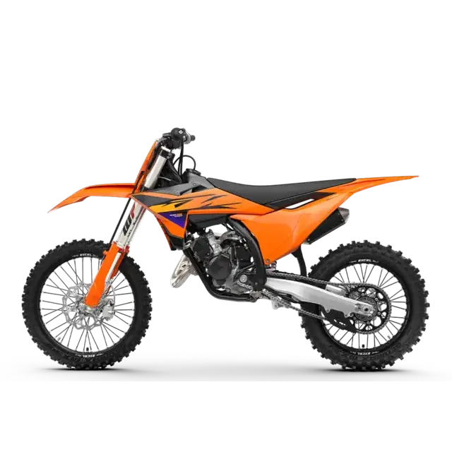 KTM 125 SX 2026 orange dirt bike with black seat and silver accents