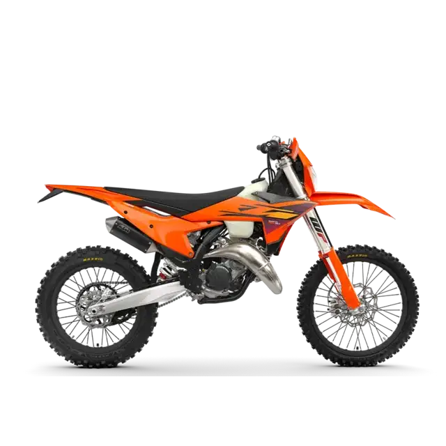 KTM 125 XC-W 2026 orange enduro-motorsykkel med sorte og sølve aksenter
