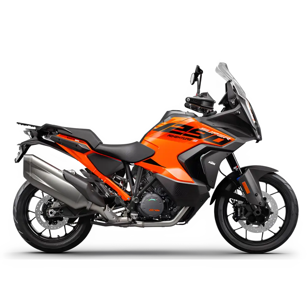 KTM 1290 Super Adventure S med oransje og svart farge for å utforske verdens eventyret