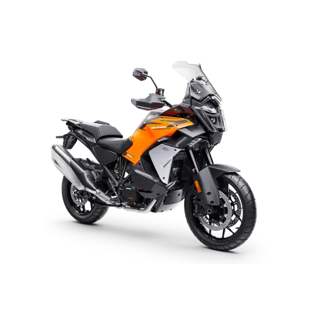 KTM 1390 Super Adventure S EVO 2026 med orange og svart design