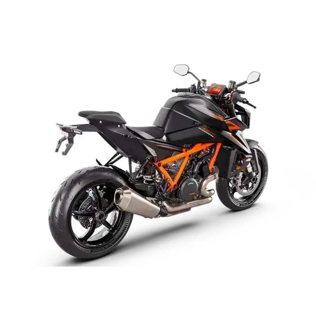 KTM 1390 Super Duke R 2025 svart motorsykkel med 2019 790 Duke