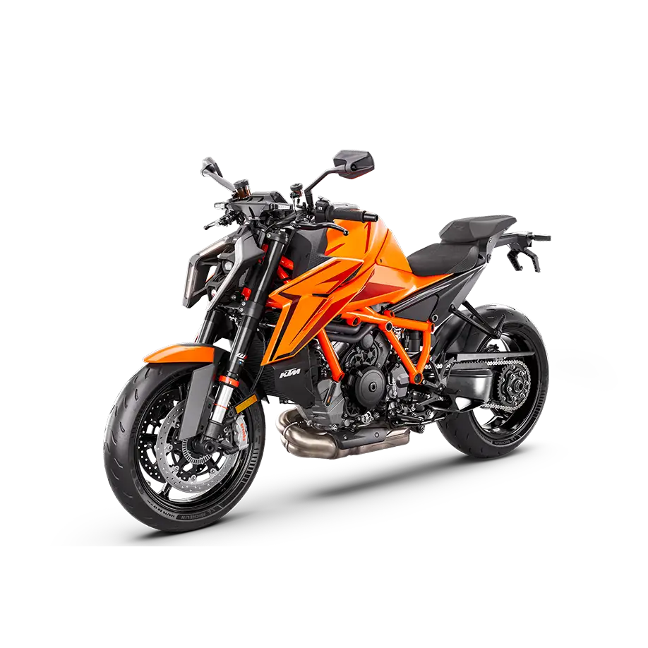 Oransje og svart KTM 1290 Super Duke R i produktet KTM 1390 SUPER DUKE R EVO 2025