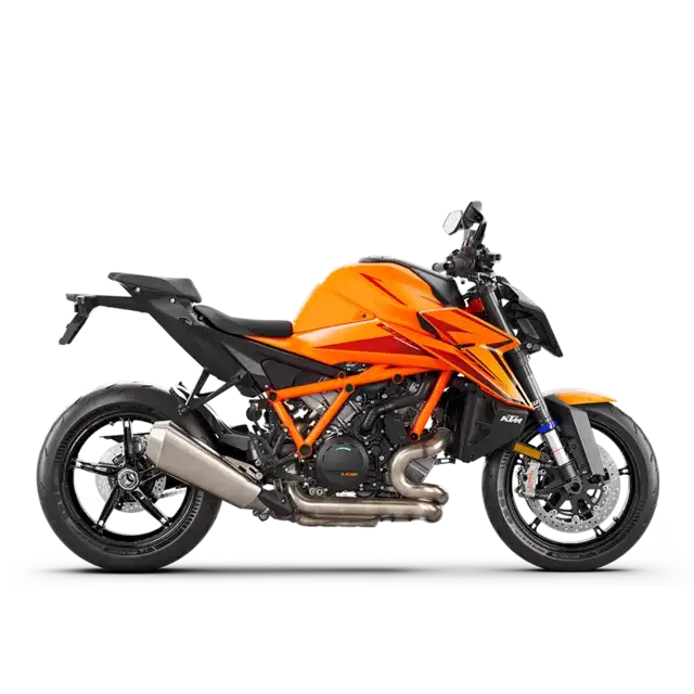 Orange and black 2019 KTM 790 Duke sportbike