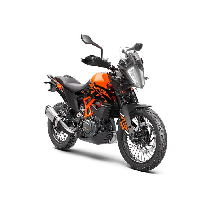 KTM 390 Adventure i svart og oransje farge for 2024 KTM 390 ADVENTURE SW