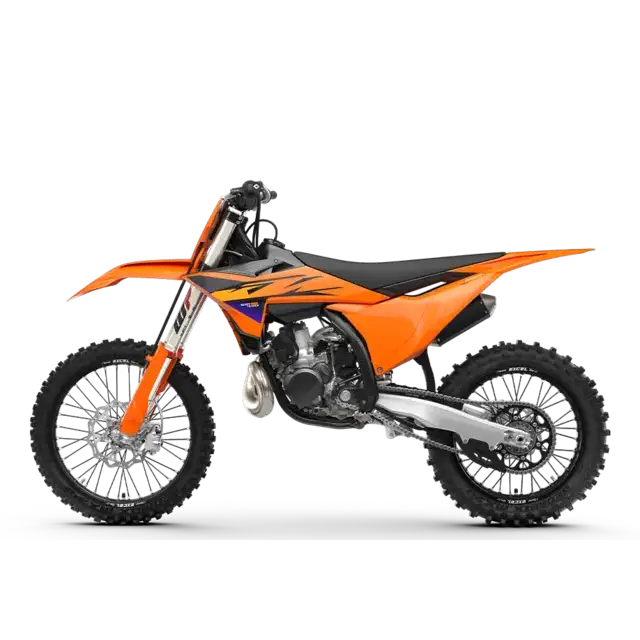 KTM 250 SX 2026 oransje enduro-motorsykkel med svart sete og sølv detaljer