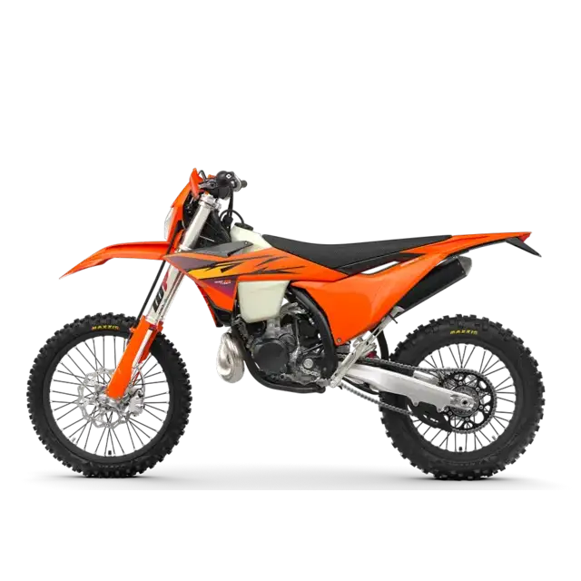 KTM 250 XC-W 2026 orange enduro motorsykkel med svarte aksenter og sølvkomponenter