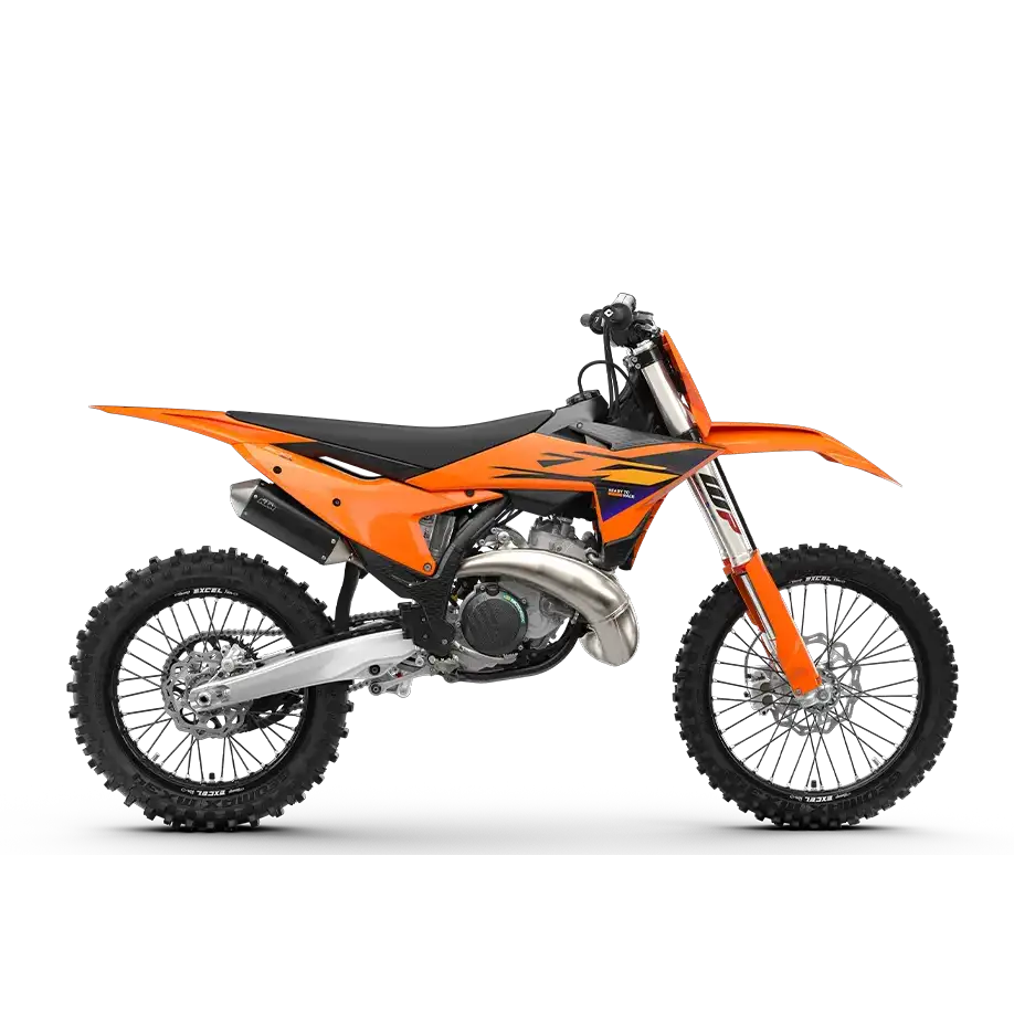 KTM 300 SX 2026 orange dirt bike med svart sete og sølv detaljer