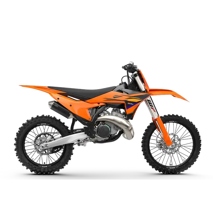 KTM 300 SX 2026 orange dirt bike med svart sete og sølv detaljer