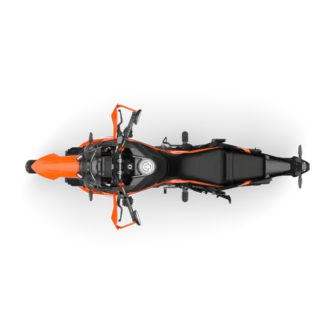 KTM 390 Adventure X 2025: orange og svart sporty motorsykkel