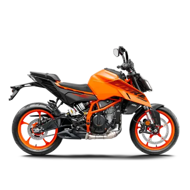 KTM 390 Duke 2025 orange sportbike, 2019-modell