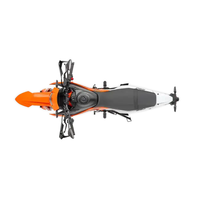 Sleek oransje og svart KTM 390 Enduro R 2025 motorsykkel