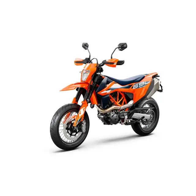 KTM 690 SMC R 2025 orange enduro motorsykkel med sorte accenter