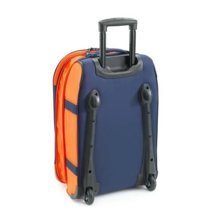 Oransje og blå rullende koffert fra KTM Replica Team Layover Bag