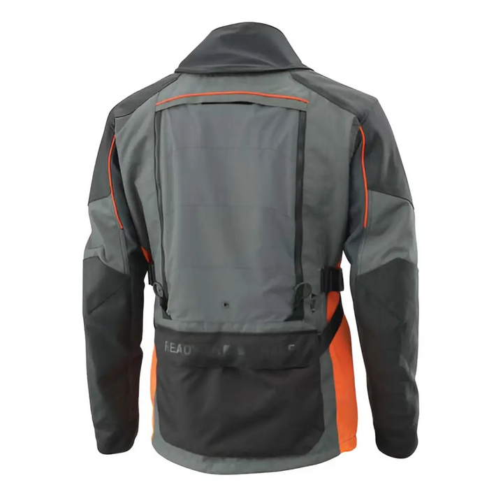 Motorcycle jacket in gray and orange with padding, ideal for KTM Terra Adventure Pro