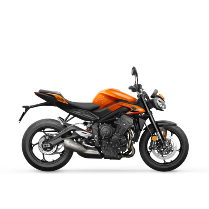 Orange og svart Triumph motorsykkel i Lei Naken Sykkel 700–1200CCM produktbilde