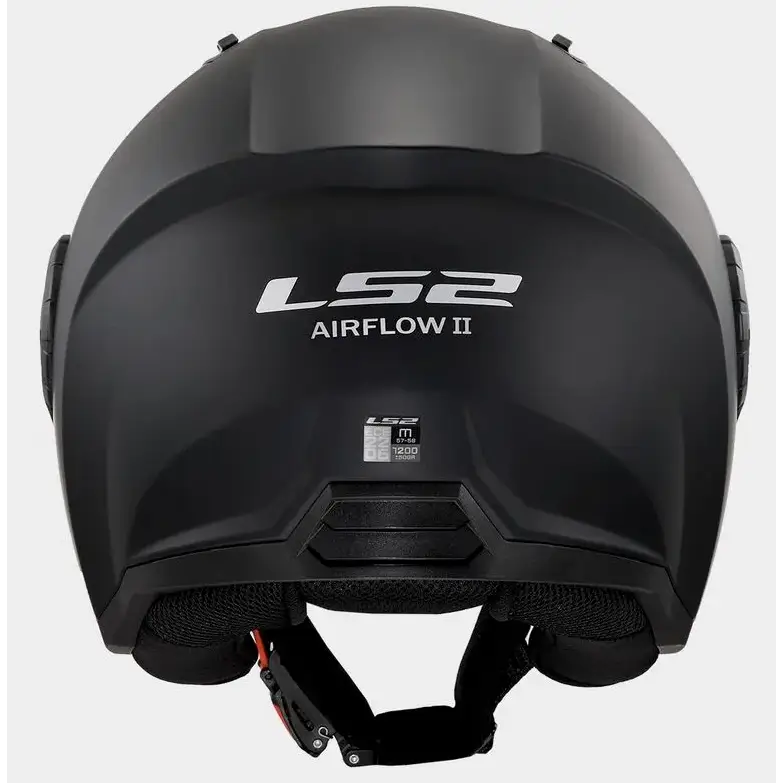 Matte black LS2 Airflow II motorcycle helmet with ekstra polstring and klart visir