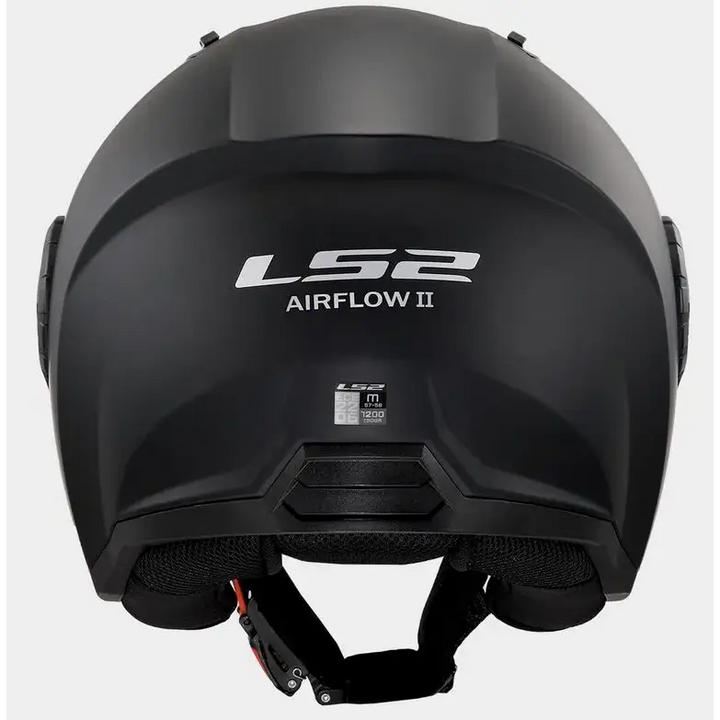 Matte black LS2 Airflow II motorcycle helmet with ekstra polstring and klart visir