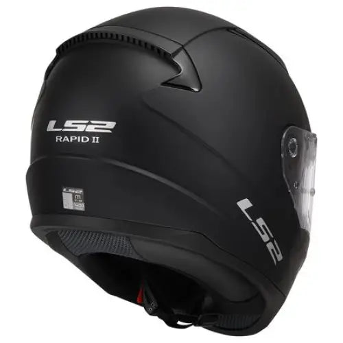 Matte black LS2 RAPID II motorsykkelhjelm med ventilert innerfôr for bevisste motorsyklister