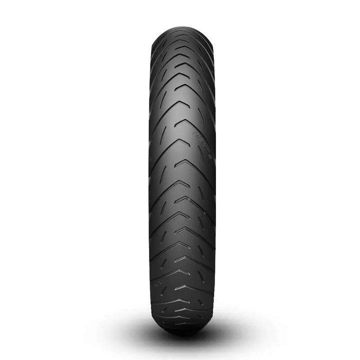 Svart gummidekk Metzeler Tourance Next med diagonale spor og sipes