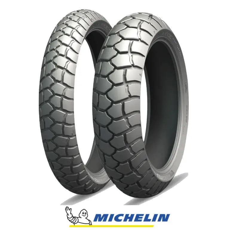 Svarte Michelin Anakee Adventure dekk med robust mønster for motorsykkel