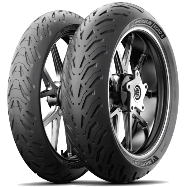 Michelin Road 6 dekksett for motorsykkel i variert vær med beskyttelsesutstyr