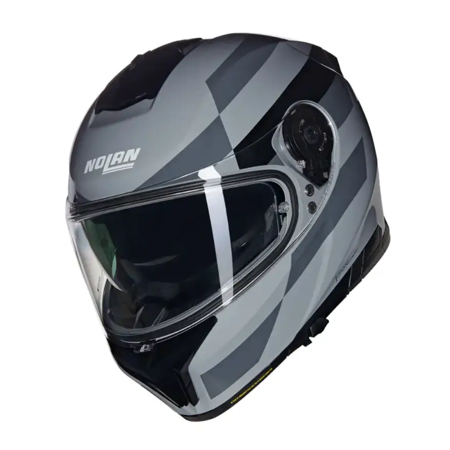 Nolan N80-8 heldet fullface motorsykkelhjelm med svart og grå geometrisk mønster